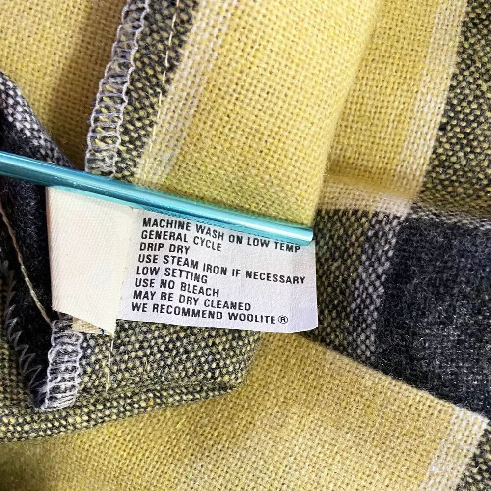 Vintage New Attitude Russ Togs Midi Skirt Sz 14 *Fits like 8* Yellow Black Plaid